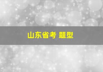 山东省考 题型